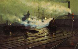 Lionel Walden The Docks at Cardiff oil painting image